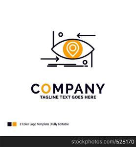 Company Name Logo Design For Advanced, future, gen, science, technology, eye. Purple and yellow Brand Name Design with place for Tagline. Creative Logo template for Small and Large Business.