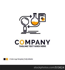 Company Name Logo Design For Analysis, business, develop, development, market. Purple and yellow Brand Name Design with place for Tagline. Creative Logo template for Small and Large Business.