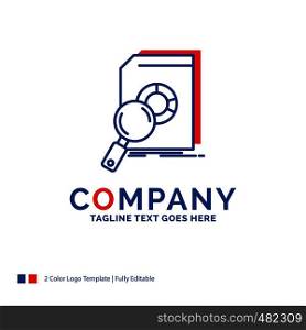Company Name Logo Design For Analysis, data, financial, market, research. Blue and red Brand Name Design with place for Tagline. Abstract Creative Logo template for Small and Large Business.