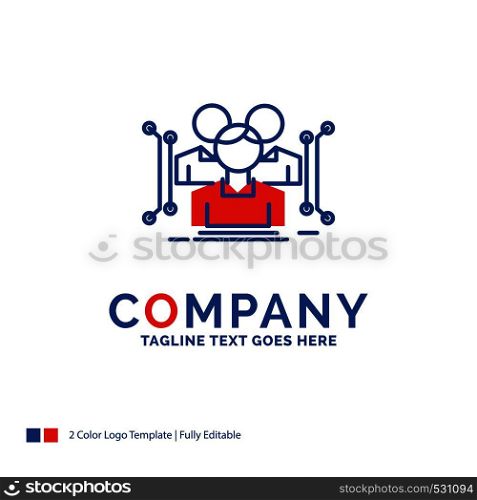 Company Name Logo Design For Anthropometry, body, data, human, public. Blue and red Brand Name Design with place for Tagline. Abstract Creative Logo template for Small and Large Business.