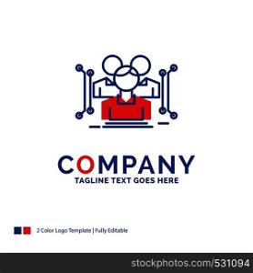Company Name Logo Design For Anthropometry, body, data, human, public. Blue and red Brand Name Design with place for Tagline. Abstract Creative Logo template for Small and Large Business.