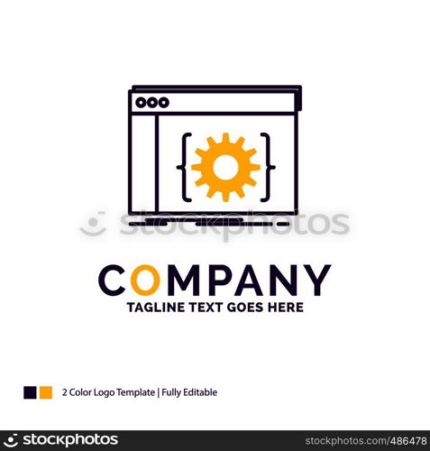 Company Name Logo Design For Api, app, coding, developer, software. Purple and yellow Brand Name Design with place for Tagline. Creative Logo template for Small and Large Business.