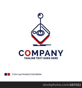 Company Name Logo Design For Arcade, game, gaming, joystick, stick. Blue and red Brand Name Design with place for Tagline. Abstract Creative Logo template for Small and Large Business.