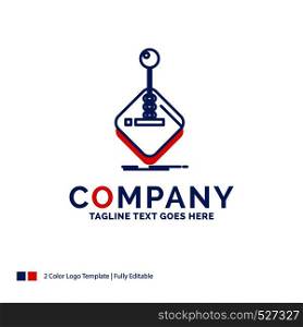 Company Name Logo Design For arcade, game, gaming, joystick, stick. Blue and red Brand Name Design with place for Tagline. Abstract Creative Logo template for Small and Large Business.
