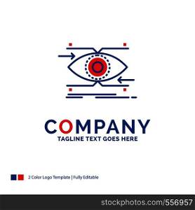Company Name Logo Design For attention, eye, focus, looking, vision. Blue and red Brand Name Design with place for Tagline. Abstract Creative Logo template for Small and Large Business.