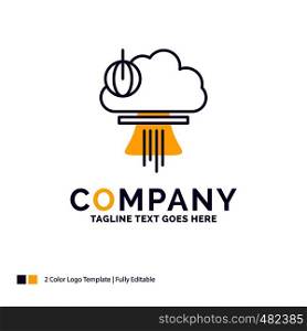 Company Name Logo Design For Bomb, explosion, nuclear, special, war. Purple and yellow Brand Name Design with place for Tagline. Creative Logo template for Small and Large Business.