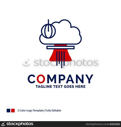 Company Name Logo Design For Bomb, explosion, nuclear, special, war. Blue and red Brand Name Design with place for Tagline. Abstract Creative Logo template for Small and Large Business.