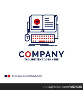 Company Name Logo Design For book, ebook, interactive, mobile, video. Blue and red Brand Name Design with place for Tagline. Abstract Creative Logo template for Small and Large Business.