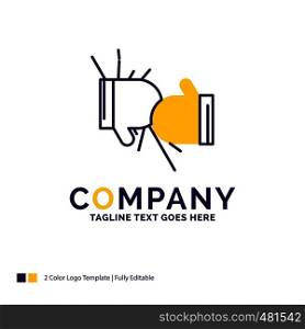 Company Name Logo Design For Box, boxing, competition, fight, gloves. Purple and yellow Brand Name Design with place for Tagline. Creative Logo template for Small and Large Business.