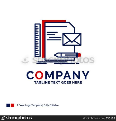 Company Name Logo Design For Brand, company, identity, letter, presentation. Blue and red Brand Name Design with place for Tagline. Abstract Creative Logo template for Small and Large Business.