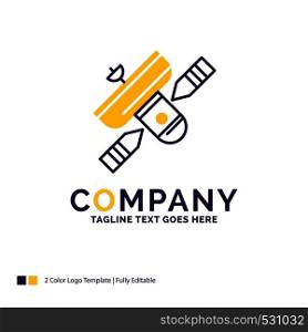 Company Name Logo Design For Broadcast, broadcasting, radio, satellite, transmitter. Purple and yellow Brand Name Design with place for Tagline. Creative Logo template for Small and Large Business.