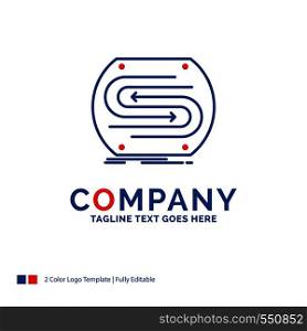Company Name Logo Design For business arrow, concept, convergence, match, pitch. Blue and red Brand Name Design with place for Tagline. Abstract Creative Logo template for Small and Large Business.