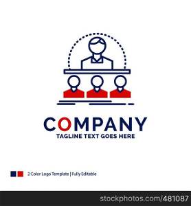 Company Name Logo Design For Business, coach, course, instructor, mentor. Blue and red Brand Name Design with place for Tagline. Abstract Creative Logo template for Small and Large Business.