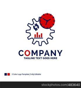 Company Name Logo Design For Business, engineering, management, process. Blue and red Brand Name Design with place for Tagline. Abstract Creative Logo template for Small and Large Business.