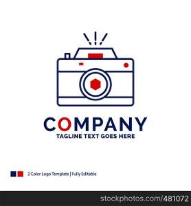 Company Name Logo Design For Camera, photography, capture, photo, aperture. Blue and red Brand Name Design with place for Tagline. Abstract Creative Logo template for Small and Large Business.