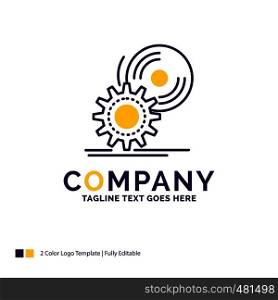 Company Name Logo Design For cd, disc, install, software, dvd. Purple and yellow Brand Name Design with place for Tagline. Creative Logo template for Small and Large Business.