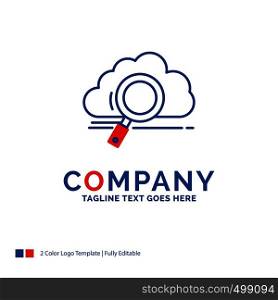 Company Name Logo Design For cloud, search, storage, technology, computing. Blue and red Brand Name Design with place for Tagline. Abstract Creative Logo template for Small and Large Business.