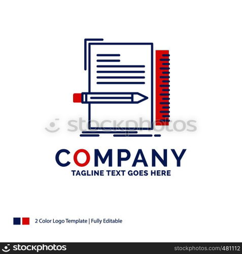 Company Name Logo Design For Code, coding, file, programming, script. Blue and red Brand Name Design with place for Tagline. Abstract Creative Logo template for Small and Large Business.
