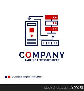 Company Name Logo Design For Combination, data, database, electronic, information. Blue and red Brand Name Design with place for Tagline. Abstract Creative Logo template for Small and Large Business.
