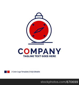 Company Name Logo Design For compass, direction, navigation, gps, location. Blue and red Brand Name Design with place for Tagline. Abstract Creative Logo template for Small and Large Business.