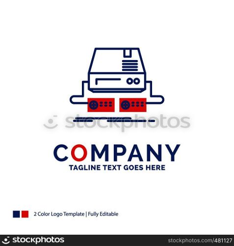 Company Name Logo Design For Console, game, gaming, pad, drive. Blue and red Brand Name Design with place for Tagline. Abstract Creative Logo template for Small and Large Business.