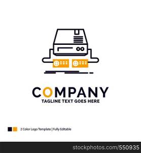 Company Name Logo Design For Console, game, gaming, pad, drive. Purple and yellow Brand Name Design with place for Tagline. Creative Logo template for Small and Large Business.