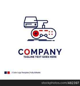 Company Name Logo Design For Console, game, gaming, playstation, play. Blue and red Brand Name Design with place for Tagline. Abstract Creative Logo template for Small and Large Business.