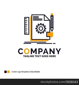Company Name Logo Design For Creative, design, develop, feedback, support. Purple and yellow Brand Name Design with place for Tagline. Creative Logo template for Small and Large Business.