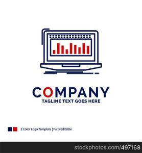 Company Name Logo Design For Data, financial, index, monitoring, stock. Blue and red Brand Name Design with place for Tagline. Abstract Creative Logo template for Small and Large Business.