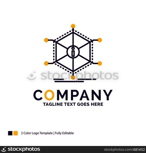 Company Name Logo Design For Data, help, info, information, resources. Purple and yellow Brand Name Design with place for Tagline. Creative Logo template for Small and Large Business.