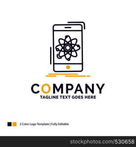Company Name Logo Design For data, information, mobile, research, science. Purple and yellow Brand Name Design with place for Tagline. Creative Logo template for Small and Large Business.
