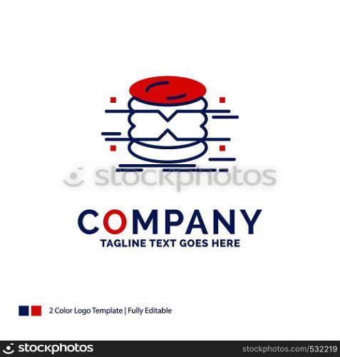 Company Name Logo Design For database, data, architecture, infographics, monitoring. Blue and red Brand Name Design with place for Tagline. Abstract Creative Logo template for Small and Large Business.