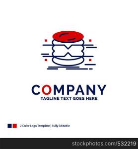 Company Name Logo Design For database, data, architecture, infographics, monitoring. Blue and red Brand Name Design with place for Tagline. Abstract Creative Logo template for Small and Large Business.