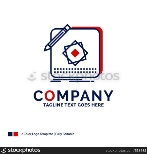 Company Name Logo Design For Design, App, Logo, Application, Design. Blue and red Brand Name Design with place for Tagline. Abstract Creative Logo template for Small and Large Business.