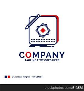 Company Name Logo Design For Design, App, Logo, Application, Design. Blue and red Brand Name Design with place for Tagline. Abstract Creative Logo template for Small and Large Business.