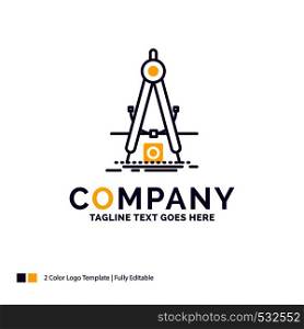 Company Name Logo Design For Design, measure, product, refinement, Development. Purple and yellow Brand Name Design with place for Tagline. Creative Logo template for Small and Large Business.