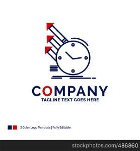 Company Name Logo Design For detection, inspection, of, regularities, research. Blue and red Brand Name Design with place for Tagline. Abstract Creative Logo template for Small and Large Business.
