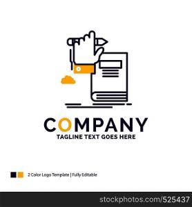 Company Name Logo Design For education, knowledge, learning, progress, growth. Purple and yellow Brand Name Design with place for Tagline. Creative Logo template for Small and Large Business.