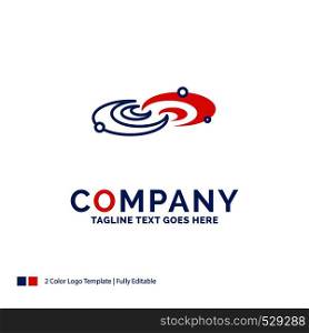 Company Name Logo Design For Galaxy, astronomy, planets, system, universe. Blue and red Brand Name Design with place for Tagline. Abstract Creative Logo template for Small and Large Business.