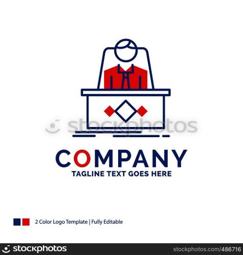 Company Name Logo Design For game, Boss, legend, master, CEO. Blue and red Brand Name Design with place for Tagline. Abstract Creative Logo template for Small and Large Business.