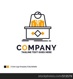 Company Name Logo Design For game, Boss, legend, master, CEO. Purple and yellow Brand Name Design with place for Tagline. Creative Logo template for Small and Large Business.