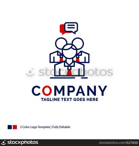 Company Name Logo Design For group, business, meeting, people, team. Blue and red Brand Name Design with place for Tagline. Abstract Creative Logo template for Small and Large Business.