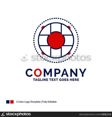 Company Name Logo Design For Help, life, lifebuoy, lifesaver, preserver. Blue and red Brand Name Design with place for Tagline. Abstract Creative Logo template for Small and Large Business.
