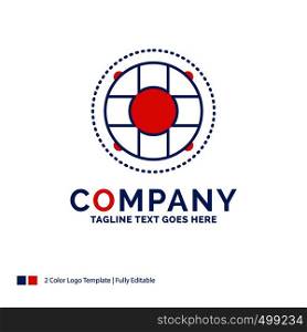 Company Name Logo Design For Help, life, lifebuoy, lifesaver, preserver. Blue and red Brand Name Design with place for Tagline. Abstract Creative Logo template for Small and Large Business.