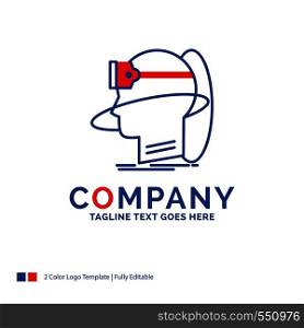 Company Name Logo Design For human, man, reality, user, virtual, vr. Blue and red Brand Name Design with place for Tagline. Abstract Creative Logo template for Small and Large Business.