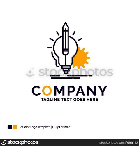 Company Name Logo Design For Idea, insight, key, lamp, lightbulb. Purple and yellow Brand Name Design with place for Tagline. Creative Logo template for Small and Large Business.