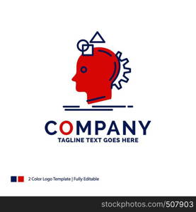 Company Name Logo Design For Imagination, imaginative, imagine, idea, process. Blue and red Brand Name Design with place for Tagline. Abstract Creative Logo template for Small and Large Business.