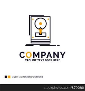 Company Name Logo Design For install, drive, hdd, save, upload. Purple and yellow Brand Name Design with place for Tagline. Creative Logo template for Small and Large Business.