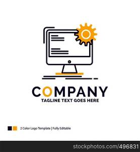 Company Name Logo Design For Internet, layout, page, site, static. Purple and yellow Brand Name Design with place for Tagline. Creative Logo template for Small and Large Business.