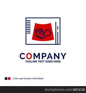 Company Name Logo Design For Maternity, pregnancy, sonogram, baby, ultrasound. Blue and red Brand Name Design with place for Tagline. Abstract Creative Logo template for Small and Large Business.